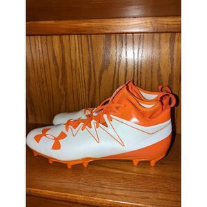 Under Armour Nitro Low Top Football Shoes‎ White/Orange Men's Size 15 NWOB